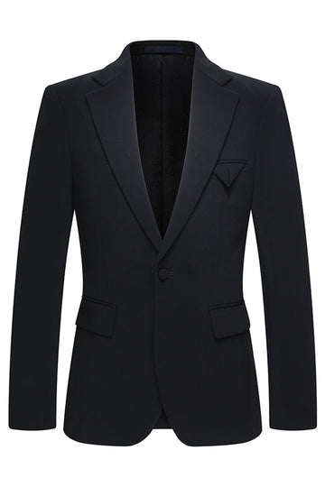 Notched Lapel Black 2 Piece Men's Business Suits